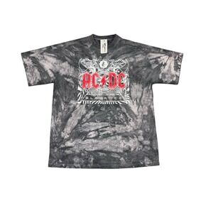 ACDC Black Ice T Shirt Mens XL Black Tye Dye Short Sleeve Graphic All Over Print
